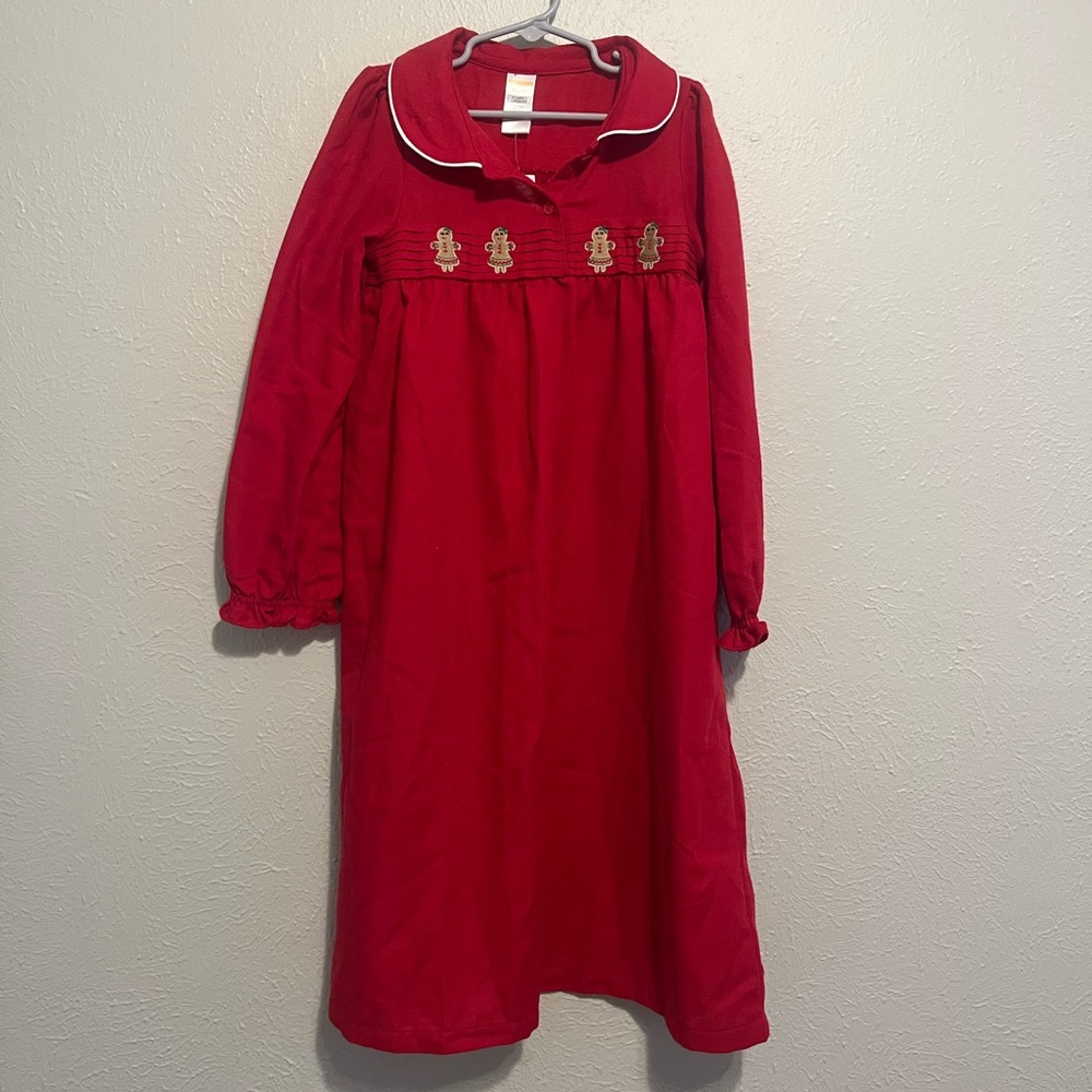 Gymboree Gymmies Girls Nightgown Pajamas Gingerbread Collared Long Sleeve M 7-8